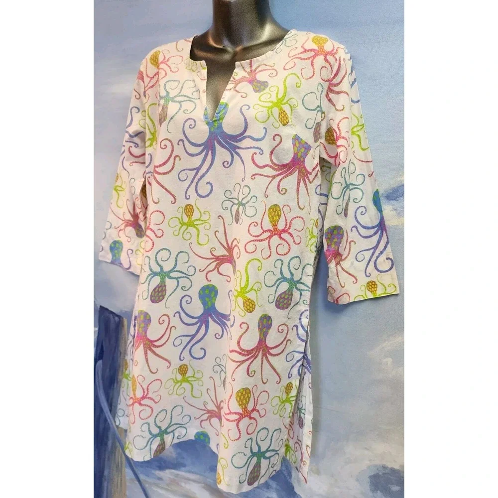 Gretchen Scott XS NEW Octopus Print Tunic Colorful $129